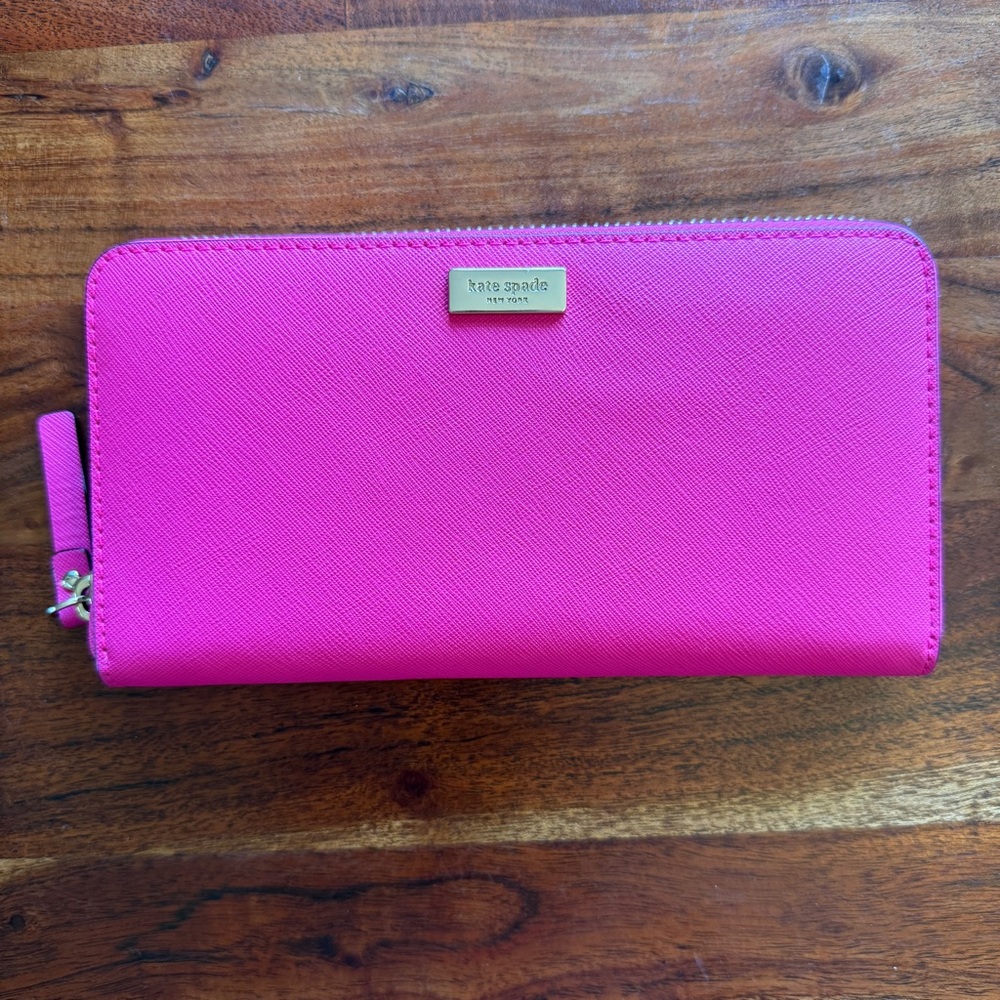 kate spade Bright Pink Zip Around Wallet